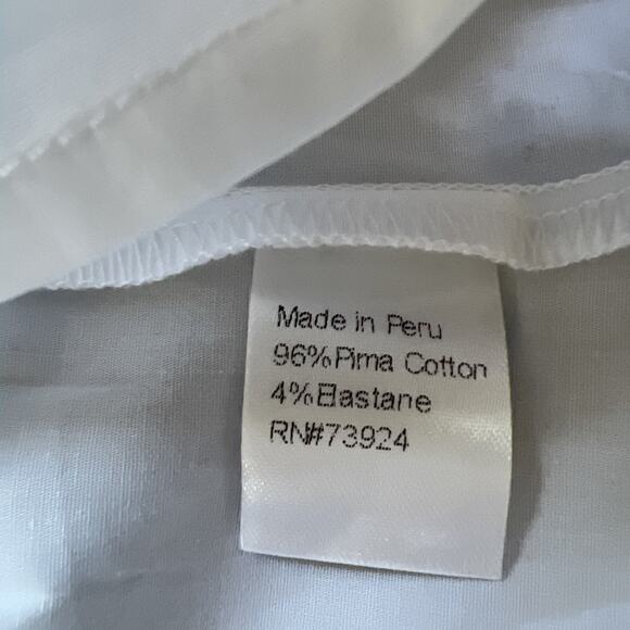 Ming Wang Blouse Women XS White Ruffle Button Up Stretch Cotton Capsule NEW - Picture 9 of 9